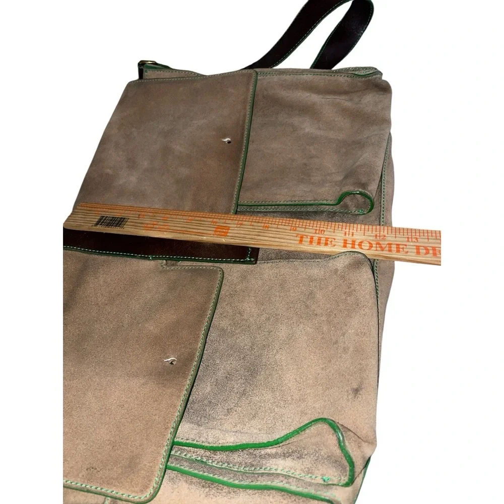 Lambertson Truex Suede Large Messenger/ Laptop Bag Heavy Clean‎